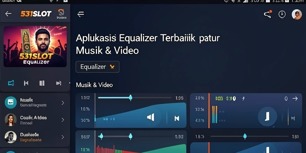 Tampilan antarmuka aplikasi Equalizer 531SLOT yang intuitif.