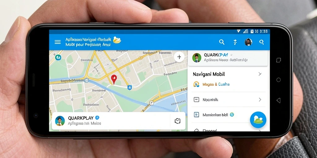 Tampilan antarmuka QUARKPLAY untuk navigasi mobil yang intuitif.