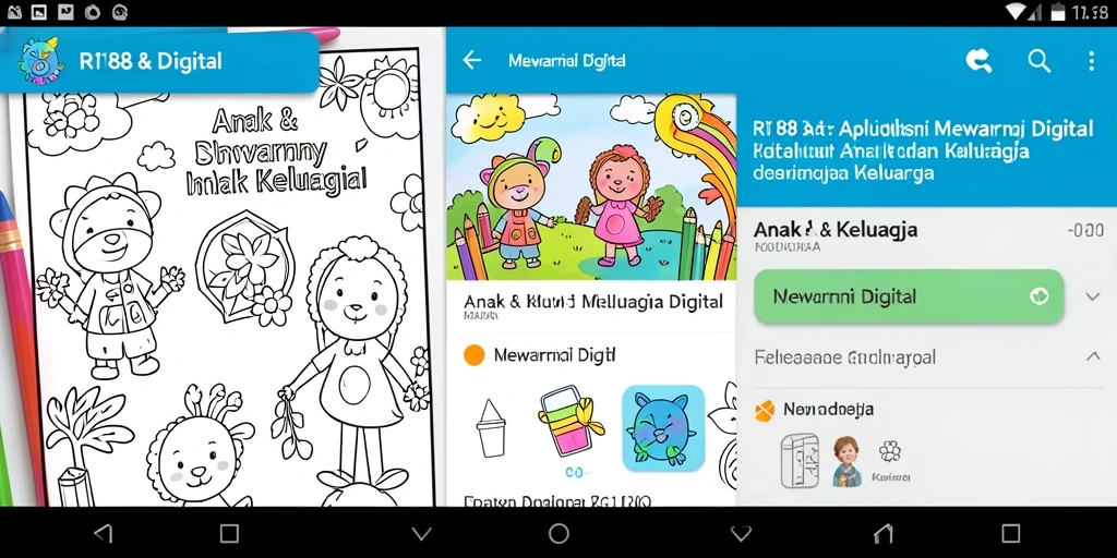 Tampilan antarmuka mewarnai yang menarik dan interaktif.