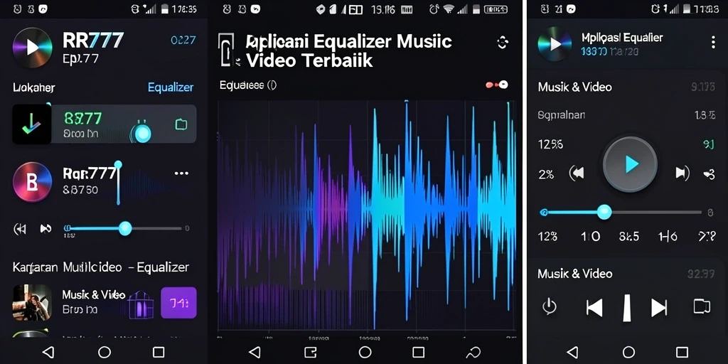 Antarmuka RR777 yang modern untuk pengaturan Equalizer.