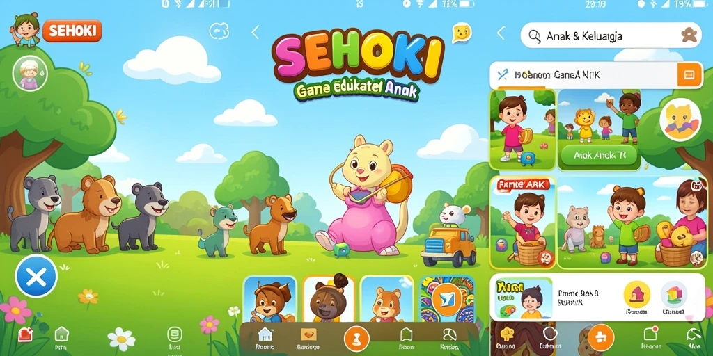 Antarmuka <strong>SEHOKI</strong> yang colorfull dan menarik untuk anak.