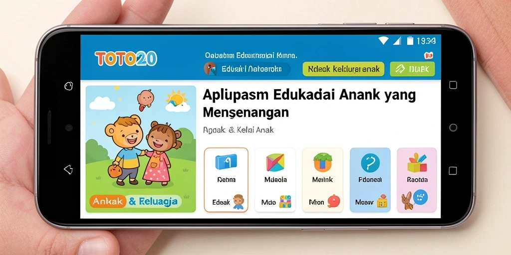 Screenshot TOTO20 menunjukkan antarmuka yang ramah anak dan fitur edukatif.